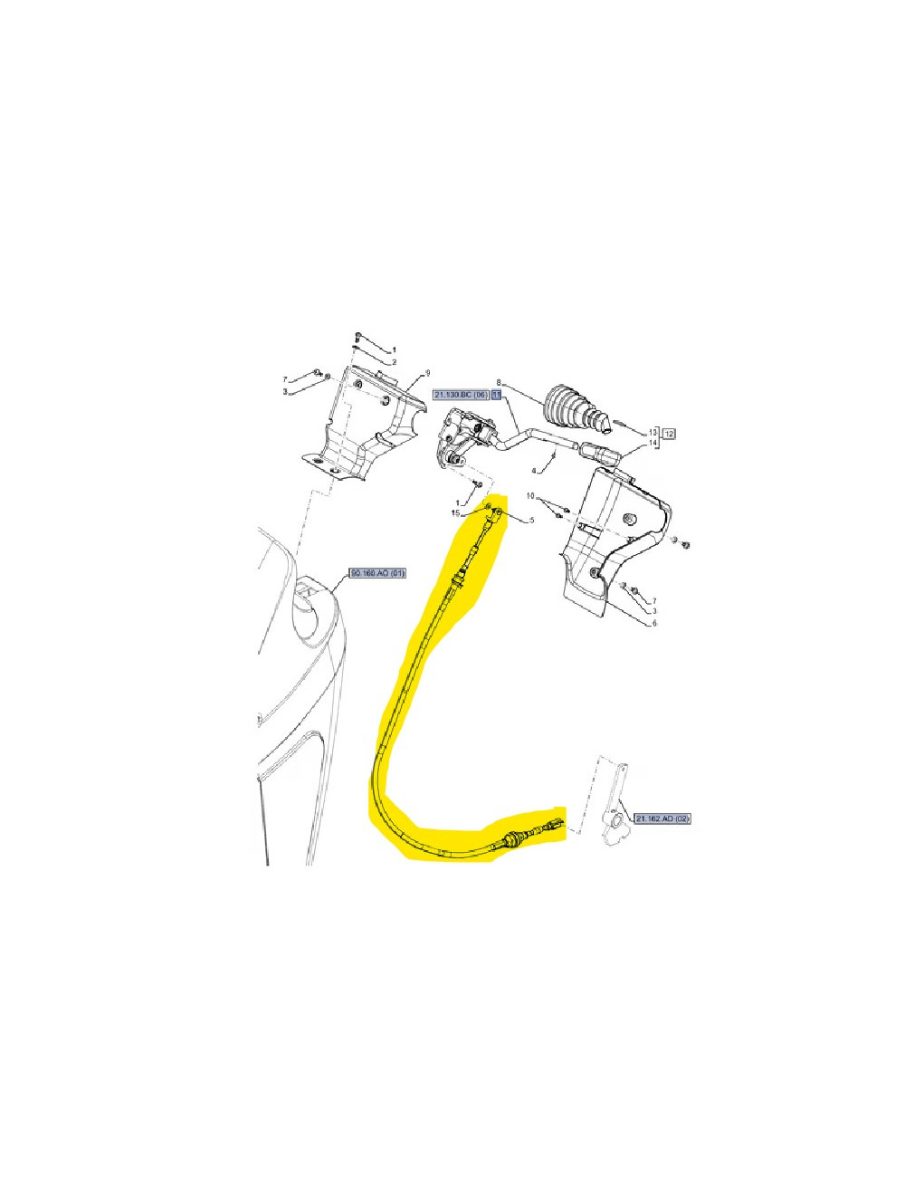 cavo inversore leva power shuttle New Holland cod 84520316 cavo inversore leva power shuttle New Holland cod 84520316