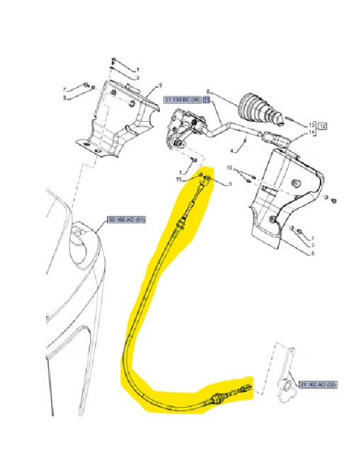cavo inversore leva power shuttle New Holland cod 84520316