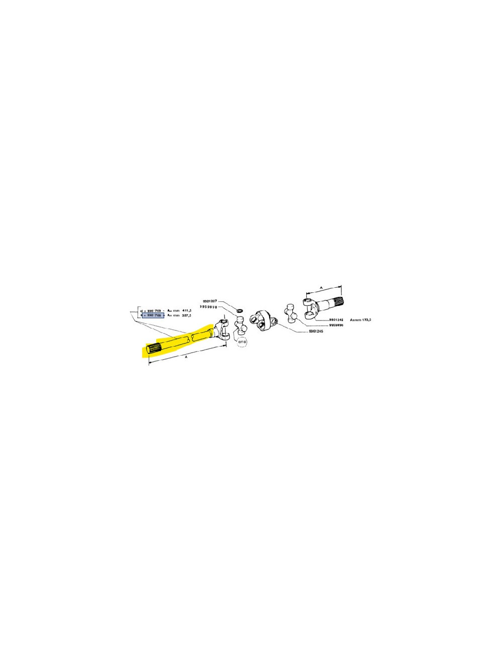 Albero differenziale New Holland -cod 9961766 Albero differenziale New Holland -cod 9961766