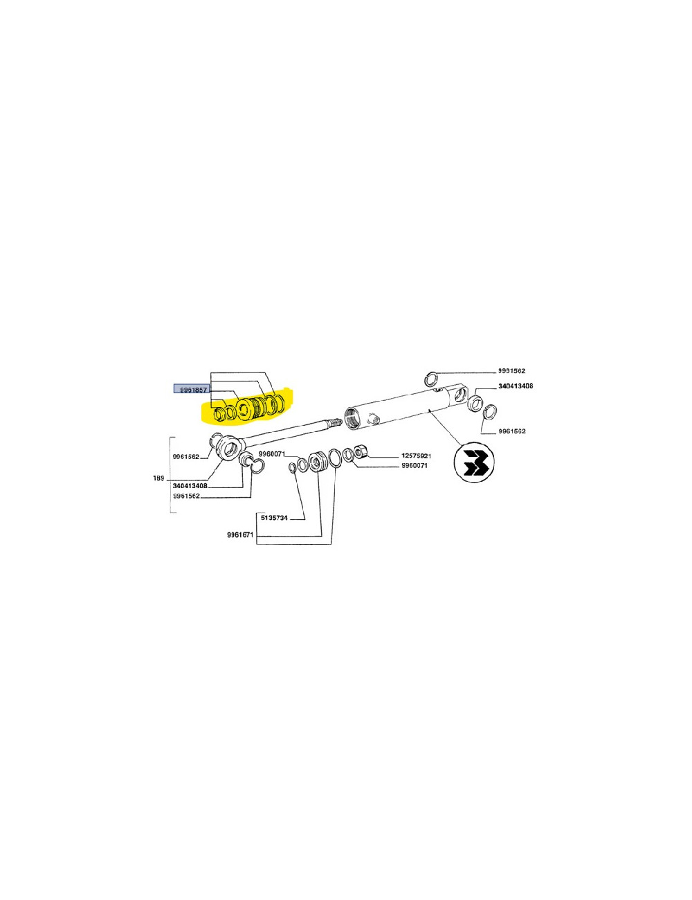 Guida di scorrim. cilindro idrog. New Holland -cod 9961857 Guida di scorrim. cilindro idrog. New Holland -cod 9961857