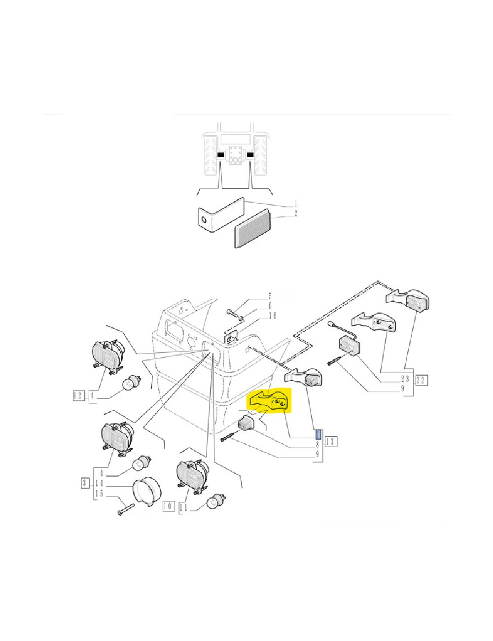 supporto indicatore direzione destro New Holland cod 5180776 supporto indicatore direzione destro New Holland cod 5180776