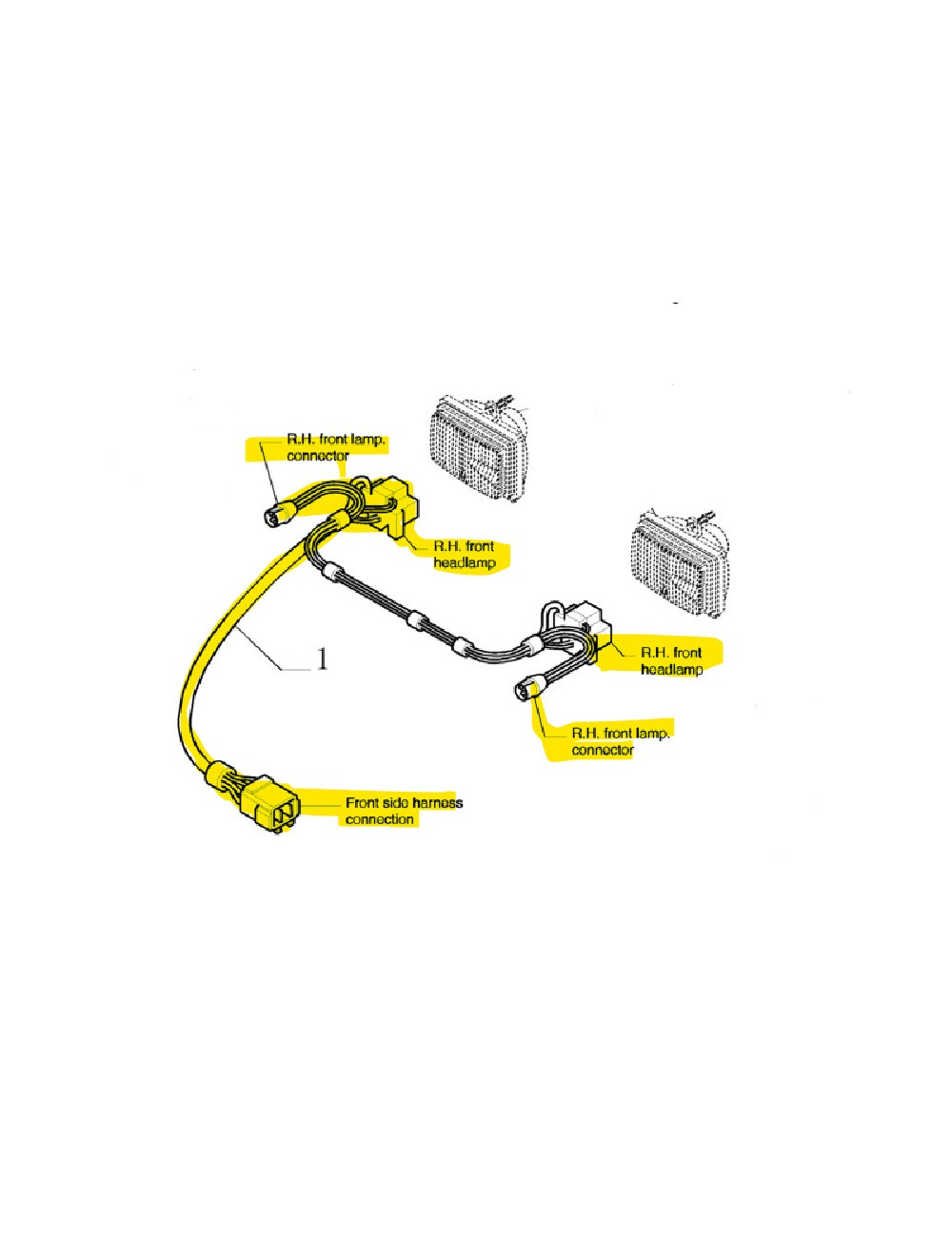 cavo elettrico fari anteriori New Holland cod 47123968 cavo elettrico fari anteriori New Holland cod 47123968