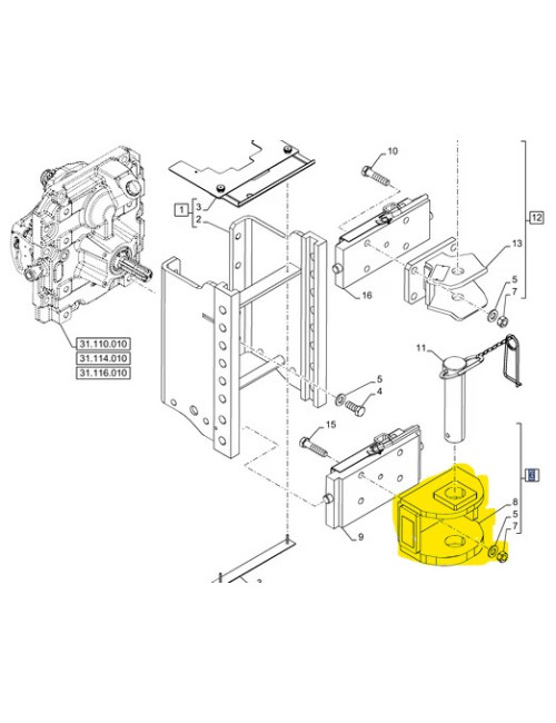 gancio di traino New Holland cod 48116681