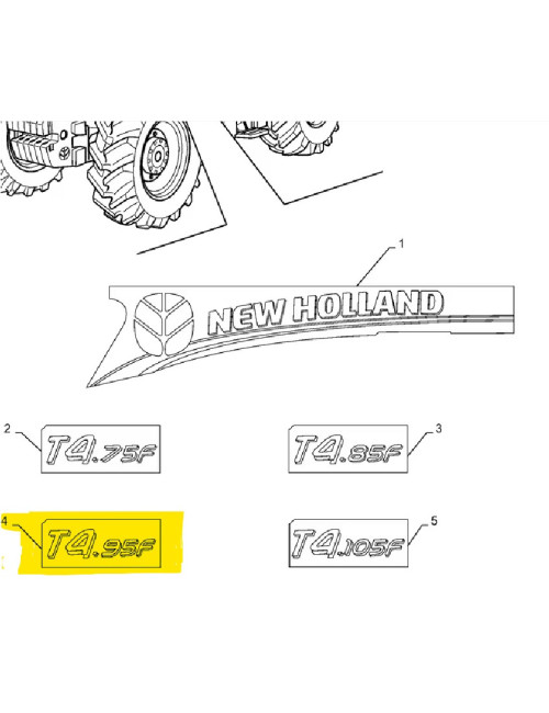 decalcomania T4.95F New Holland cod 47510238