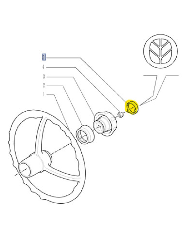 emblema x volante New Holland cod 84513806