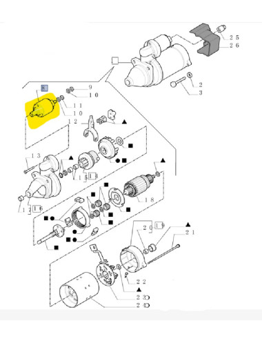 solenoide motorino New Holland cod 9971804