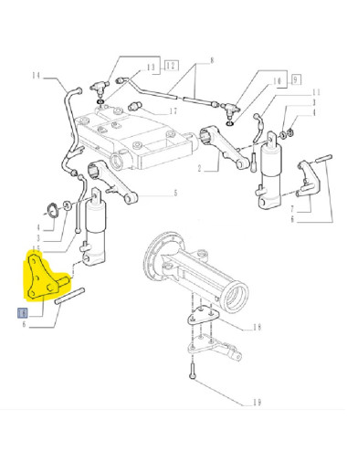 Supporto martinetto lato sinistro sollevatore New Holland - cod 5180166