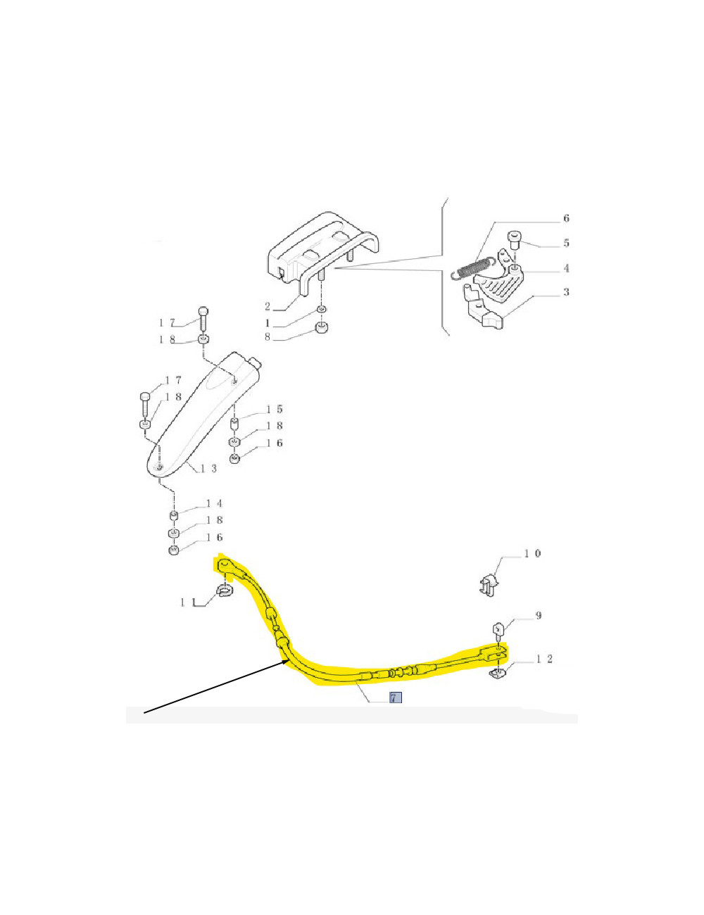 Cavo comando freno motore 11517 MTD 746-0946 adatto alla maggior parte
