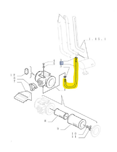 tubo filtro aria New Holland cod 82039548