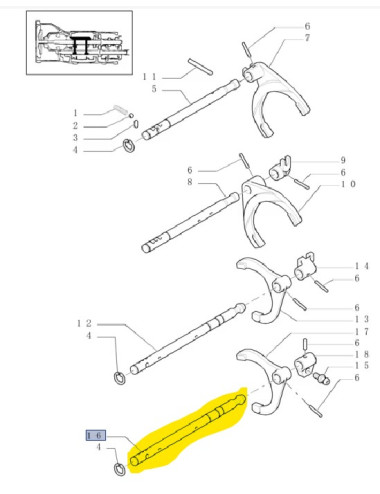 asta innesto forcella cambio New Holland cod 5177304