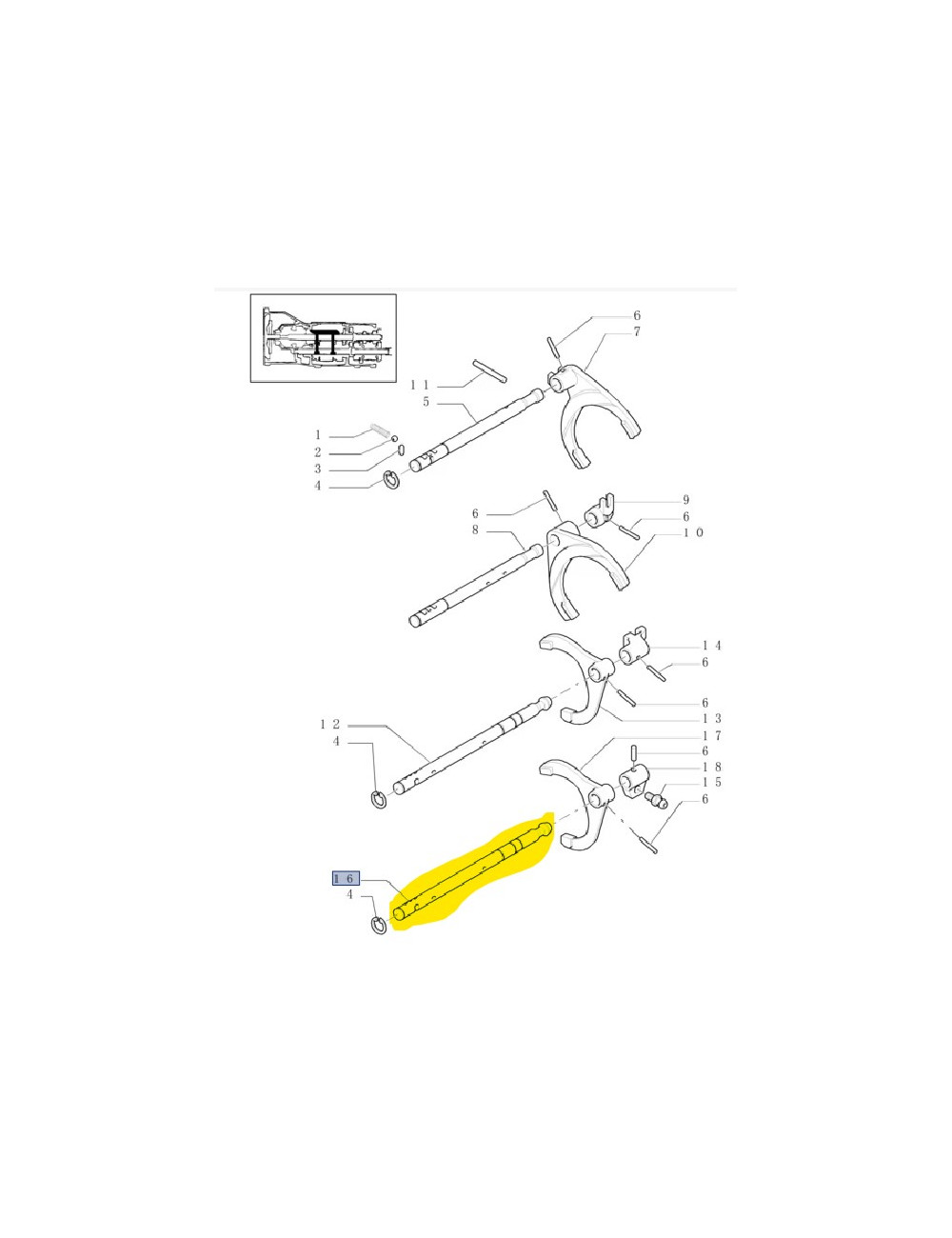 asta innesto forcella cambio New Holland cod 5177304