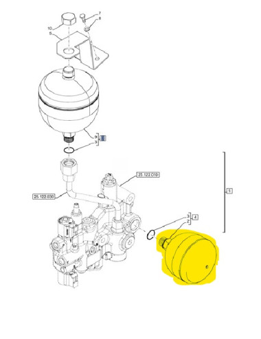 accumulatore assale anteriore New Holland cod 47752044