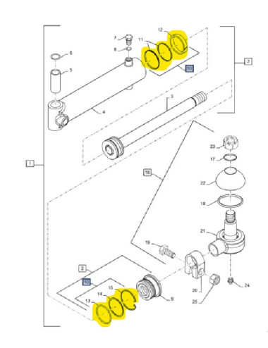 kit guarnizioni cilindro sterzo New Holland cod 87475632