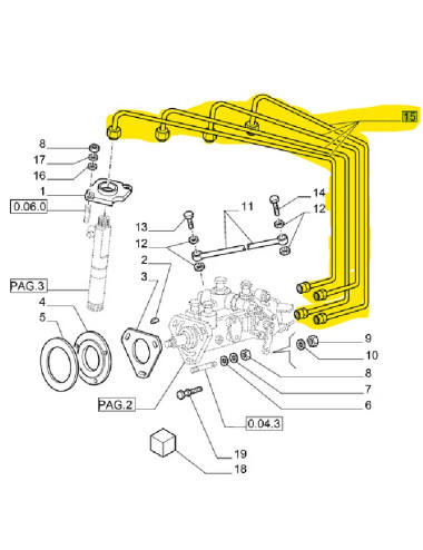 kit tubi iniettori New Holland cod 99436547
