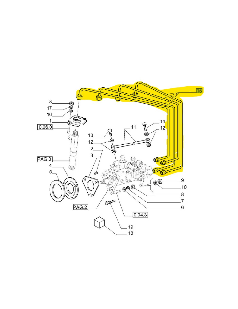kit tubi iniettori New Holland cod 99436547