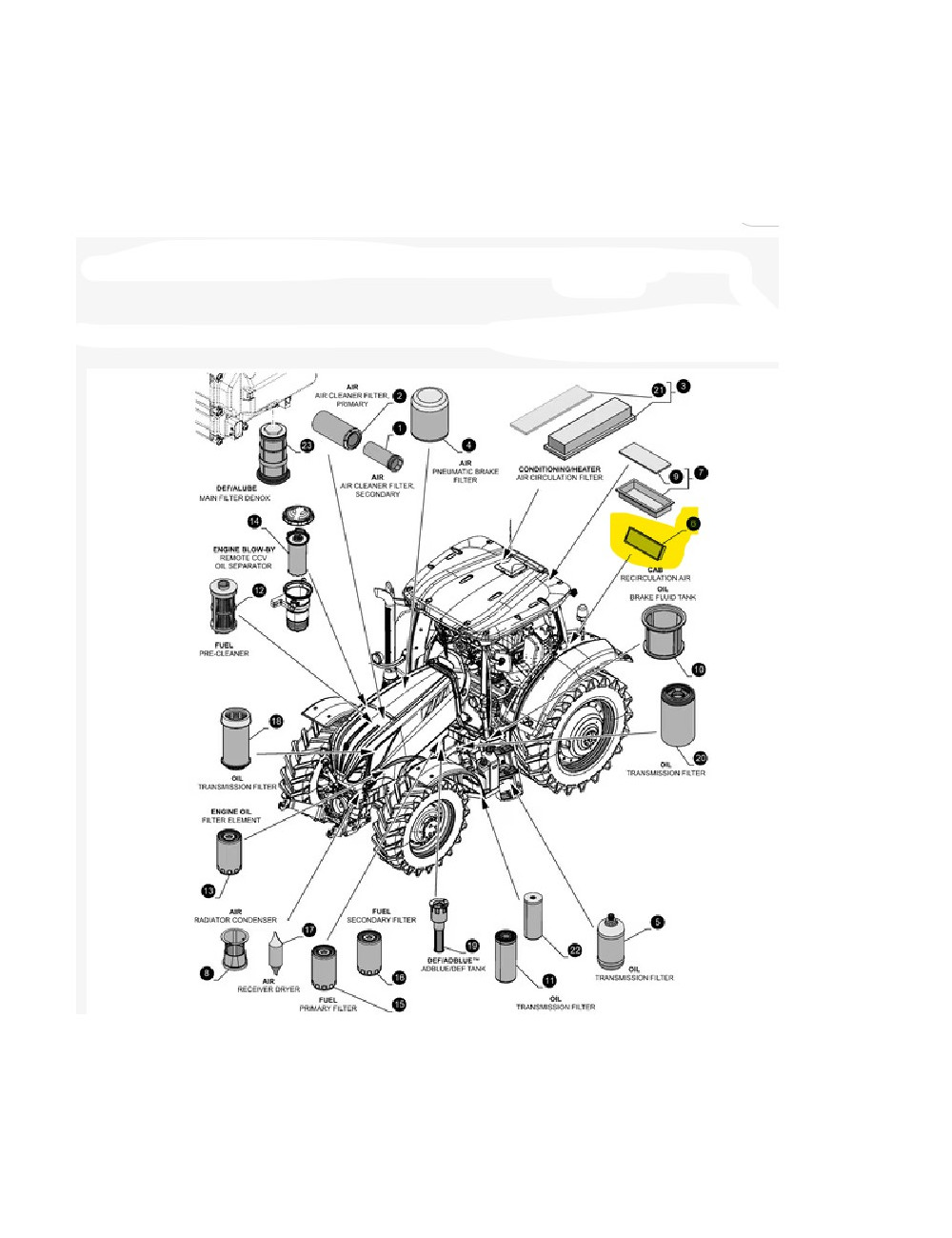 filtro cabina interno New Holland cod 92247265