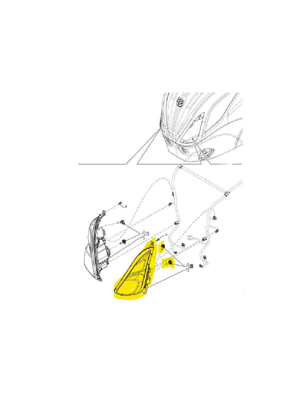 faro sinistro alogeno-led New Holland cod 48553876